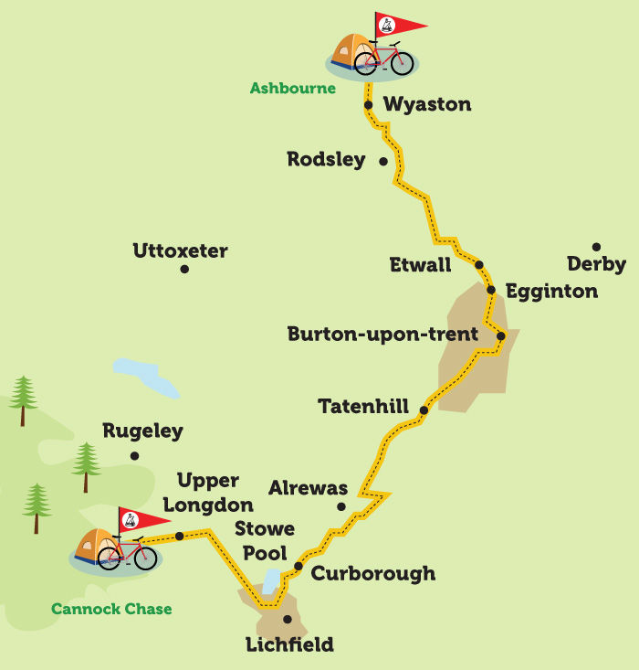cannock chase to ashbourne
