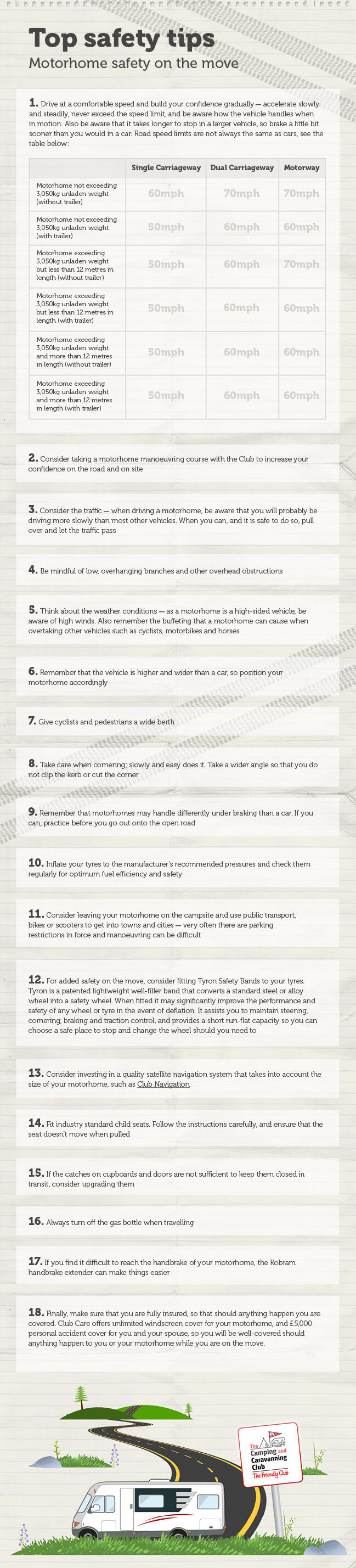 Motorhome safety on the move The Camping and Caravanning Club