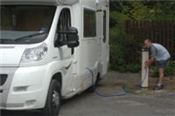 A long hose is useful for filling a motorhome