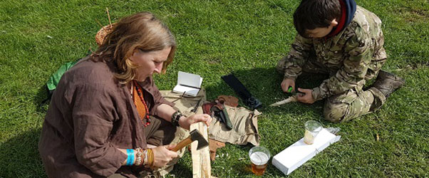 As a family-oriented event, it was no surprise to meet this mum and her son carving wooden spoons together in the sunshine