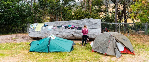 The group strike camp for a welcome rest