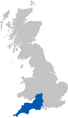 south west uk map