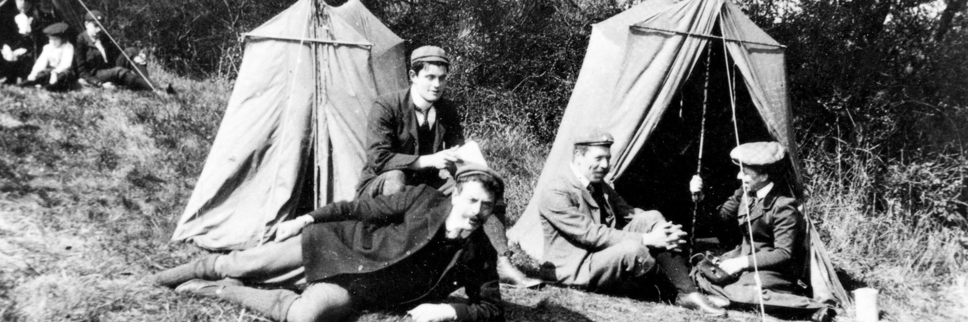 Men camping