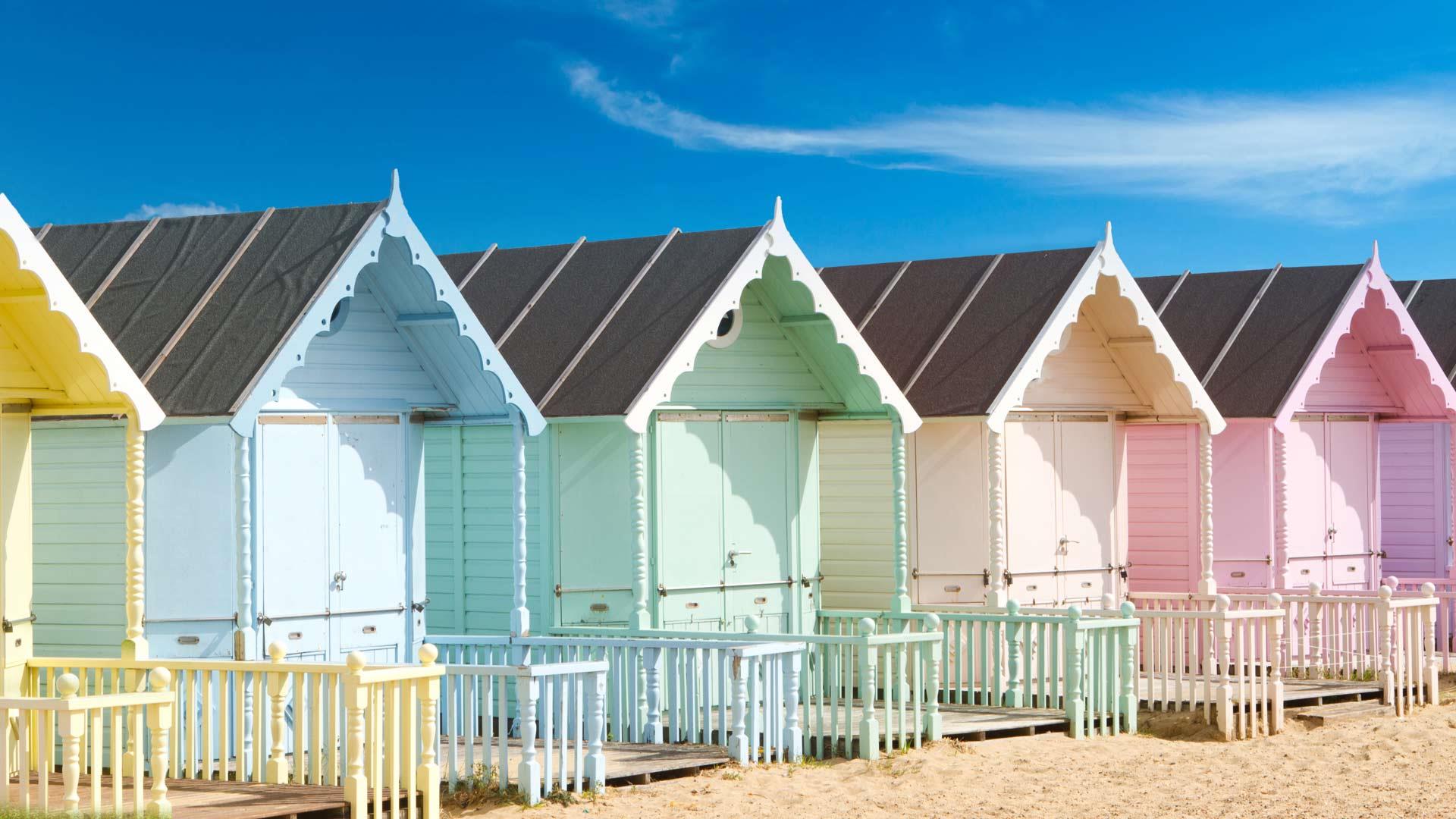 Colourful beach huts