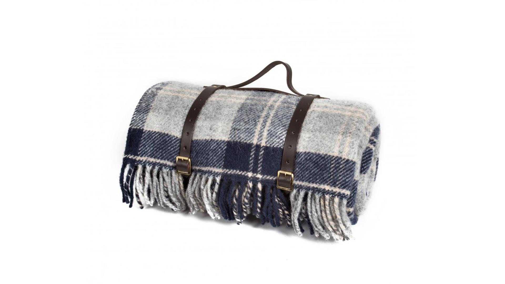 Polo Picnic Rug with leather Carry Handle Strap from Tweedmill in