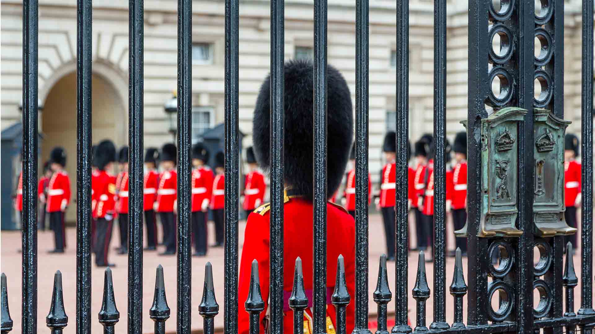 Changing of the guards ceremony at Buckingham Palace