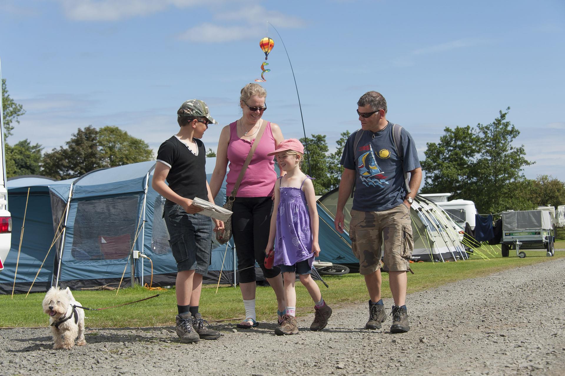 Family at Dunstan Hill Campsite