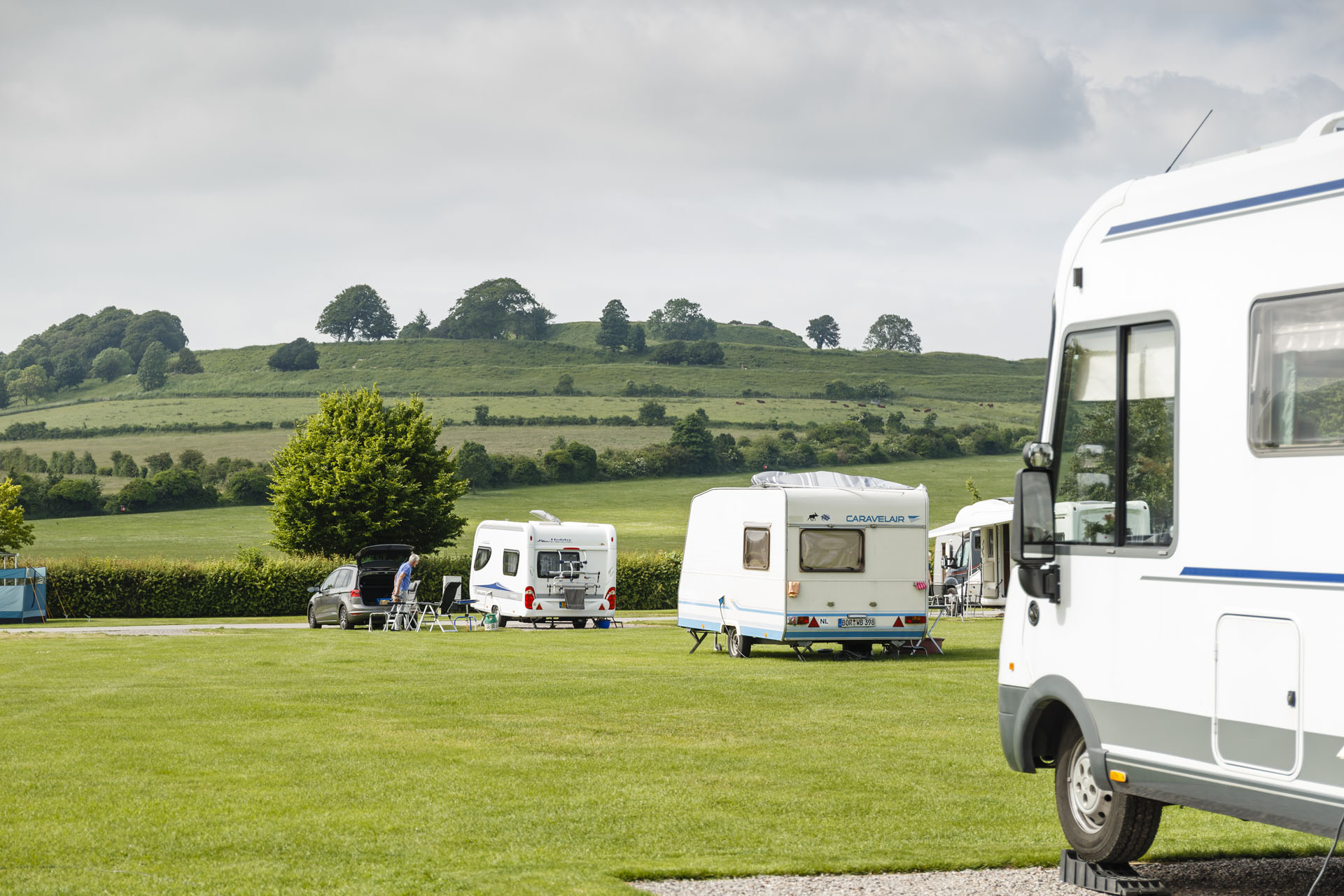 Hardstanding pitches at Salisbury Campsite