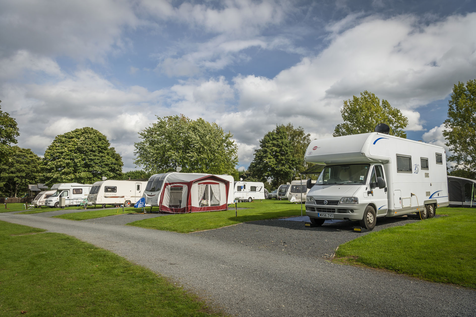 Hardstanding pitches at Wolverley Campsite