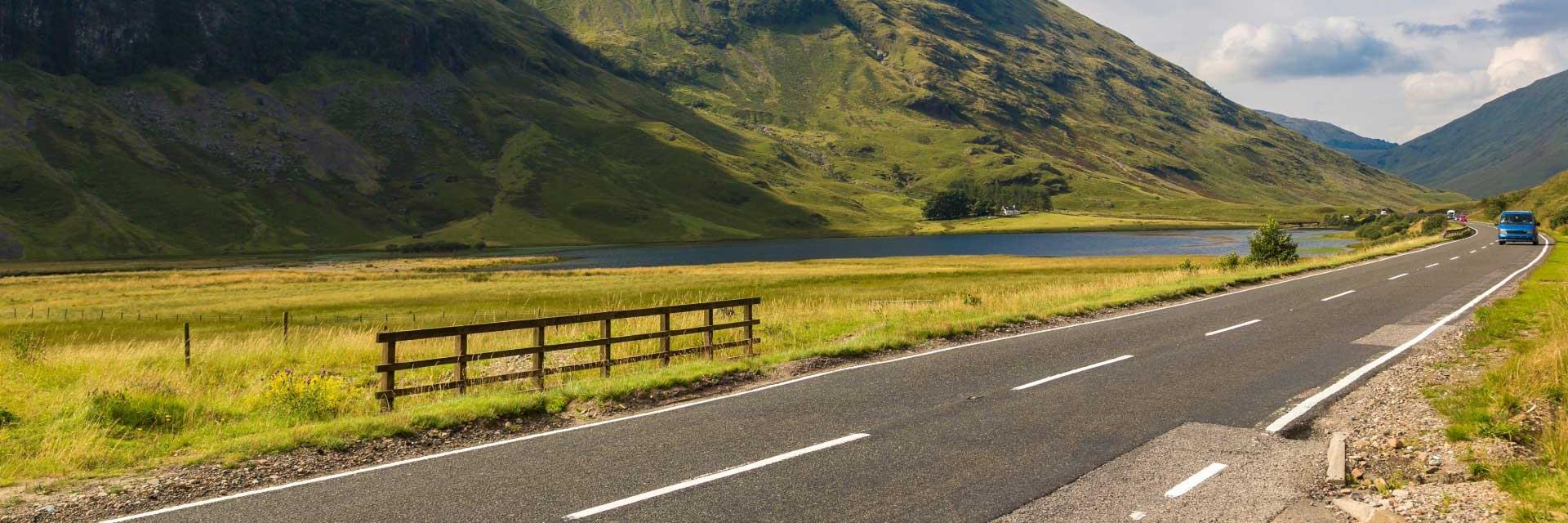 Stock image of road and mountains