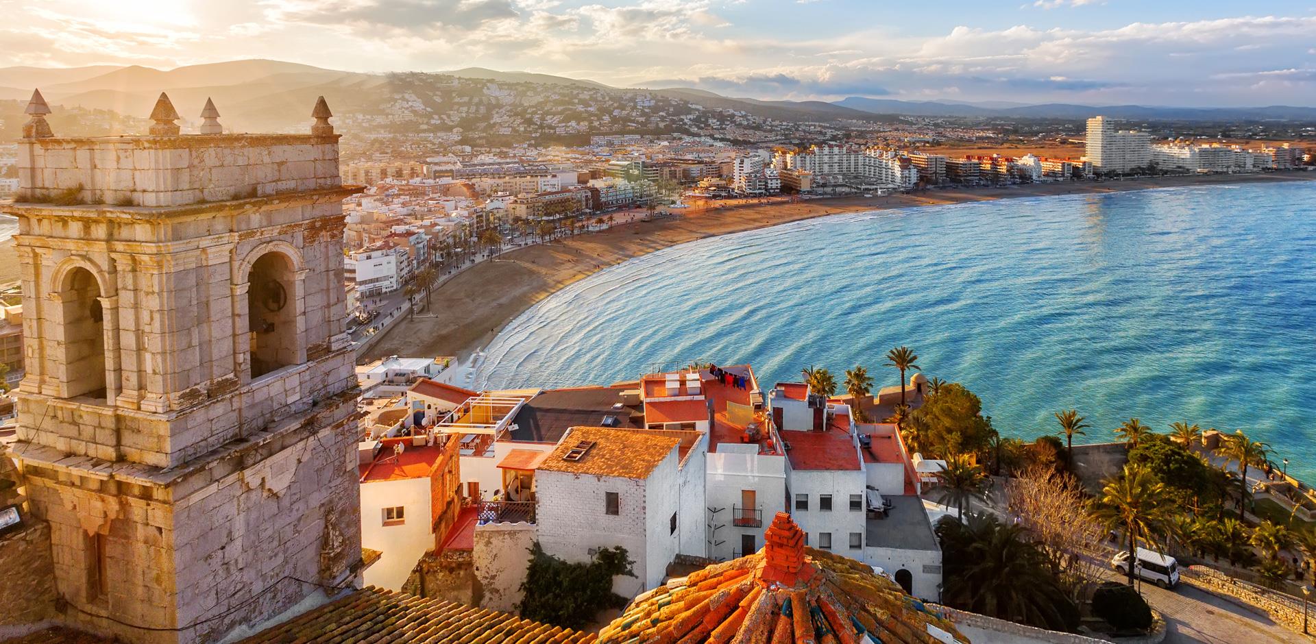 Peniscola from the top of Pope Luna's Castle , Valencia, Spain