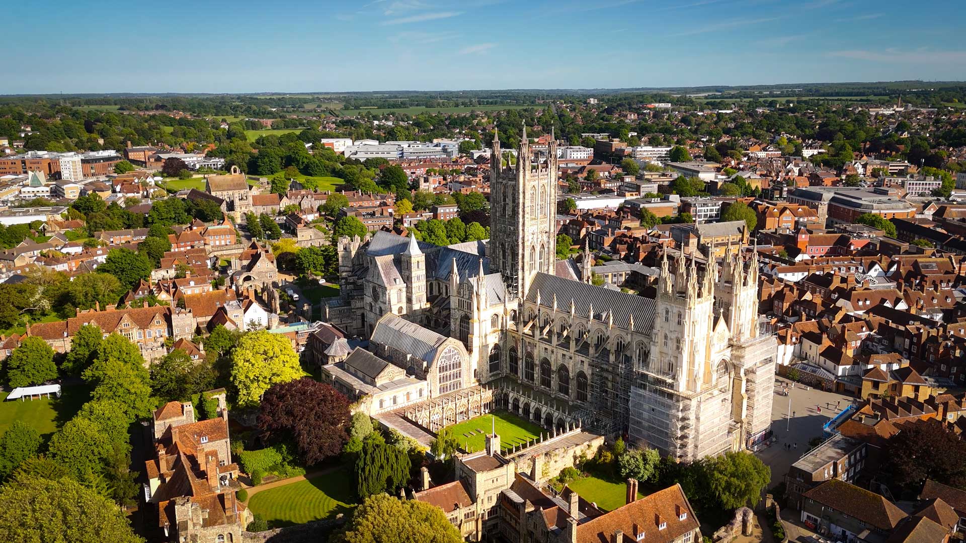 Canterbury Cathedral aerial view