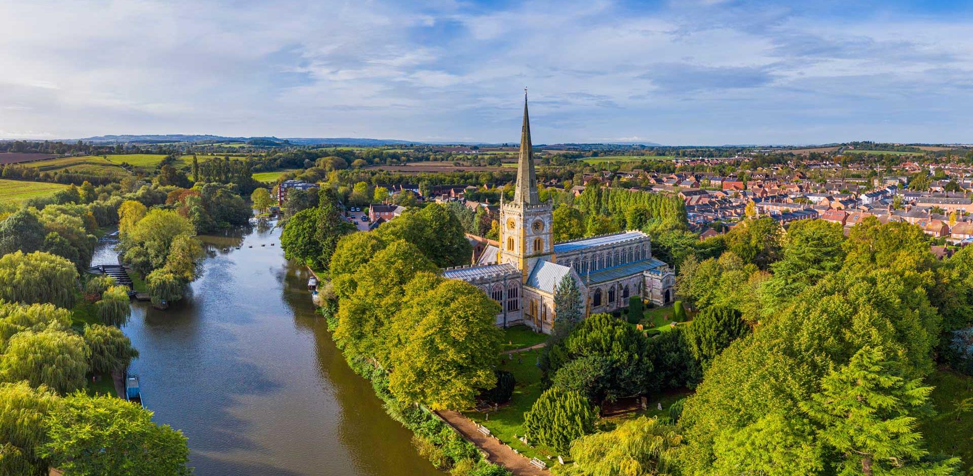 Aerial view of Stratford-upon-Avon