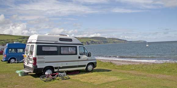 Dolphin watching on the shore side pitches at Rosemarkie campsite, campsites in Scotland