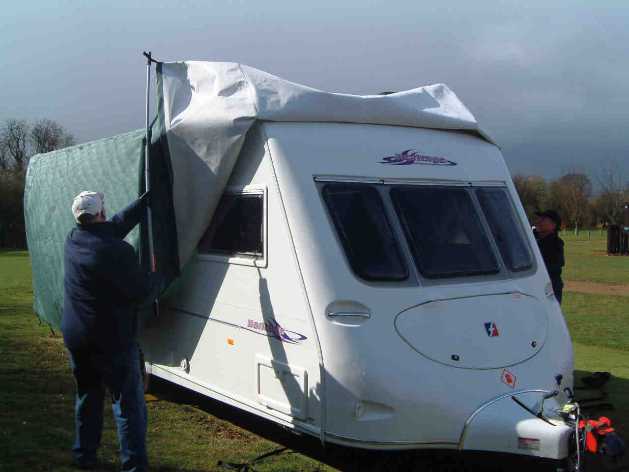 Fitting a caravan cover