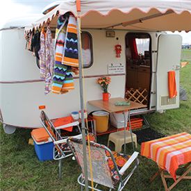 Classic caravans at festival of vintage transport